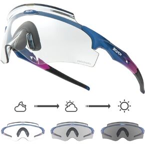 Photochromic Cycling Glasses Men Women Wrap Around Sports Sunglasses HD MTB Bicycle Riding Mountain Bike Sunglasses