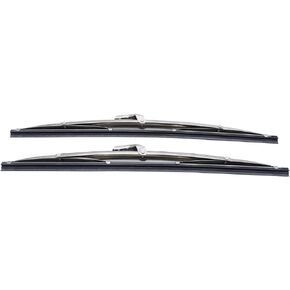 1 Pair SHLPDFM 12" Polished Stainless Steel Front Windshield Wiper Blades worked with the curved arms and the straight arms