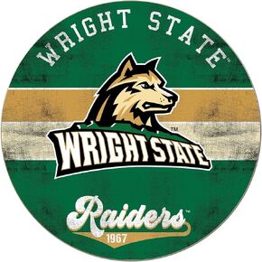 Wright State Raiders Multi-Color Retro Circle Sign, 20x20 Inches, Raiders Decor for Home or Office; Display Your Team Spirit with This Wright State University Raiders Wall Art