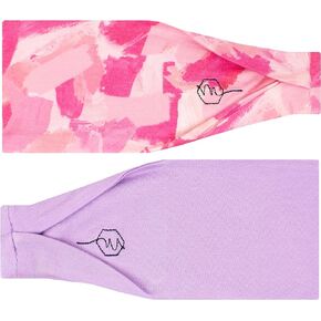 Maven Thread Blush Set, Workout Headbands for Women, Sports Running Headband for Exercise, Gym Hairband Athletic Workouts and Yoga 4" Thick Non Slip Sweatbands for Women 2 Pack