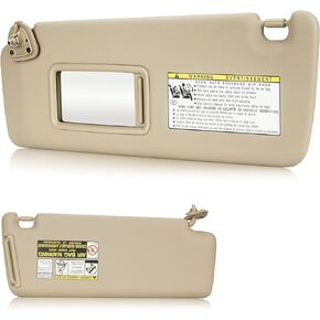 Youxmoto Sun Visor for Toyota Highlander 2004 2005 2006 2007, Grey Left Driver Side Car Sun Visor, Replaces# 74320-48260-A0, with Vanity Mirror