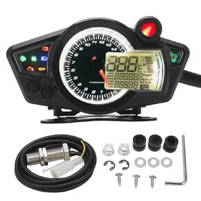 KIMISS DC12V Motorcycle Speedometer Tachometer,Speedometer Odometer Aviod Glare Backlight Universal for Motorcycle ATV UTV 1 2 4 Cylinder