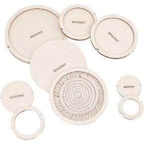 BENECREAT 12Pcs Round Macrame Cutting Molds Wood Macrame Ring Cutting Template Macrame Round Wall Hanging Tool for DIY Crafts Making