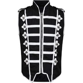 Ro Rox Sleeveless Marching Band Drummer Parade Military Jacket, Lightweight Vest for Stage Performances, Steampunk Parties