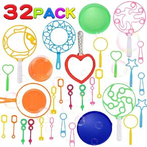 Bubble Wands Set, 32pcs Bubble Wands Toy Set Large Bubble Wand Bulk for Kids Summer Outdoor Activity Party Birthday