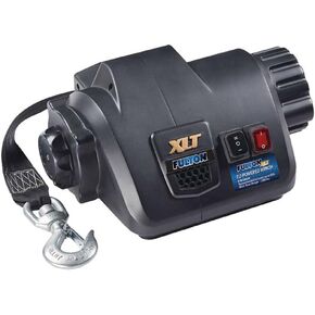 Fulton 500620 XLT Powered Electric Boat Trailer Winch with 15 Foot Winch Strap with Hook, 7,000 lbs. Capacity, Wireless Remote Included