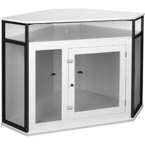 أثاث قفص زاوية للكلاب مع مساحة تخزين، قفص كلب حديث مطور مقاس 51.3 بوصة، طاولة نهائية، قفص داخلي للحيوانات الأليفة للكلاب الصغيرة والمتوسطة والكبيرة، أبيض، مثالي لغرفة محدودة in Kuwait