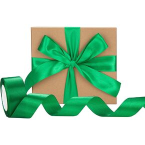 1-1/2 Inch x 25 Yards White Satin Ribbon Solid Color Fabric Ribbon for Gift Wrapping Floral Bouquets Wedding Festival Party Decoration (White)