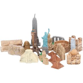 Miniature Ancient Buildings Toys 17PCS Miniature Ancient Buildings Miniature City Landmarks Toys Around The World City Miniatures Buildings Egyptian Pyramid Model Kit Ancient