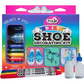 TULIP Shoe Decorating Kit, Fashion Kicks Made Easy, Includes Tie-Dye Bottles, Fabric Markers, Fun Gift Idea, Craft Party Favorite, Rainbow Palette