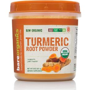 BareOrganics Turmeric Root Powder Superfood, Dietary Supplement, 8 Oz