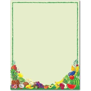 Healthy Eats Stationery Paper - 80 Sheets - Great for Summer Parties