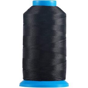 JOSDIOX Black Thread for Sewing Polyester T70#69 210d/3 Crafts Heavy Duty Thread 1500 Yds for Sewing Machine Outdoor Marine Jeans Leather Drapery Upholstery Embroidery Bag Shoes Canvas (Black)