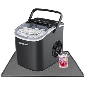Silicone Ice Makers Countertop Mat Waterproof with Raised Edge Prevents Liquid Spillage, Nugget Ice Machine Countertop Mat with Non-Slip Raised Dots, Portable Mini Counter Top Ice Maker Mat,19“x12"