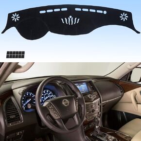 Dashboard Cover Flannel Dash Mat Custom Compatible with 2017-2020 Nissan Armada, 2011-2019 Infiniti QX56/ QX80, Anti-Glare, Anti-Reflection, No Peculiar Smell
