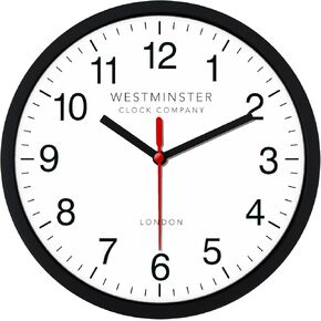 Always Home Westminster Clock Company 8" Wall Clock Ticking (Black 8 Inch Standard Quartz Wall Clock) in Saudi Arabia