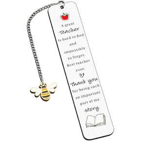 Teacher Appreciation Gifts Back to School Gifts for Teacher Mentor, Thank You Gifts for Teacher from Students Teacher Day Retirement Gifts for Teacher Bee Bookmark Cool Birthday Gifts for Teacher