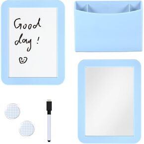 Svartur Blue Locker Accessories for Girls with Magnetic whiteboard, Locker Mirror and Magnetic Pen Holder, Locker Decoration for School Locker, Locker Organizer for Work, Back to School Essentials