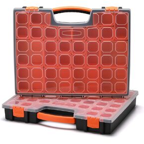 EMENTOL 2PCS Multi-Purpose Portable Organizer Box Set with 44-Removable Compartments, 2 Pieces Professional Boxes with Dimension 16.2"L*13"W*2.3"H