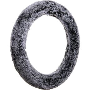Custom Accessories® Fur Steering Wheel Cover - Anti-Slip, Odor Free, Car, Truck, SUV Accessories, Universal Fit for 14.5" to 15.5" Steering Wheels - (Black/Gray)