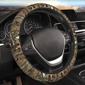 Black Leopard Cheetah Steering Wheel Cover for Women Girls, Anti-Slip High Elastic Breathable Soft Rubber Car Steering Wheel Cover, Universal 15 Inch Fit for Cars, Auto, SUVs