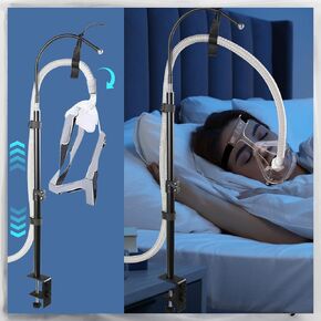 IKSTAR CPAP Hose Holder for Bed, Portable Bedside CPAP Hose Tube Hanger, Lasts 10 Years, No Tangles, Blockage Prevention, Keeps The Air Hose Up and Away from Your Face, Enhances Sleep - Travel Ready!