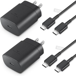 Type C Charger Fast Charging, 2 Pack 25W USB C Charger Type C Super Fast Charging with 10 FT Android Phone Fast Charger USB C Cable Compatible with Galaxy S24 Ultra/S23/S22/S21/S20/Phone 15 Pro Max