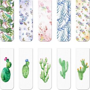 10 Pieces Magnetic Bookmarks Magnet Page Markers Assorted Book Markers Set for Students Reading (Floral)