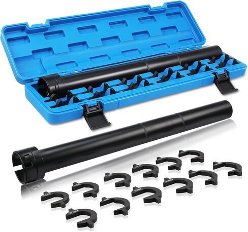 ISINSWIFT 13 Pcs Inner Tie Rod Removal Tool Kit, Inner Tie Rod Tool for Removal and Installation, Master Inner Tie Rod Tool Set with 12 Crowfoot Adapters 1/2 Inch Drive Tube and Tool Case in Kuwait