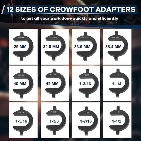 ISINSWIFT 13 Pcs Inner Tie Rod Removal Tool Kit, Inner Tie Rod Tool for Removal and Installation, Master Inner Tie Rod Tool Set with 12 Crowfoot Adapters 1/2 Inch Drive Tube and Tool Case in Kuwait
