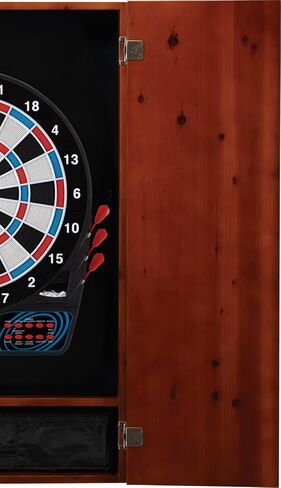 Viper Metropolitan Solid Wood Cabinet & Electronic Dartboard Ready-to-Play Bundle with Two Sets of Soft-Tip Darts and Integrated Storage in Multiple Stain Options in Kuwait