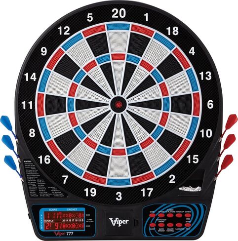 Viper Metropolitan Solid Wood Cabinet & Electronic Dartboard Ready-to-Play Bundle with Two Sets of Soft-Tip Darts and Integrated Storage in Multiple Stain Options in Kuwait
