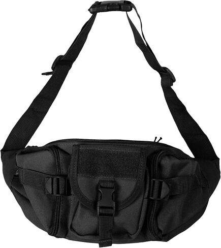 OSAGE RIVER Fishing Fanny Pack, 900D Nylon Fishing Tackle Bag, Heavy Duty Outdoor Waist Bag, Crossbody Bag for Freshwater or Saltwater Fishing Gear, Black in Saudi Arabia