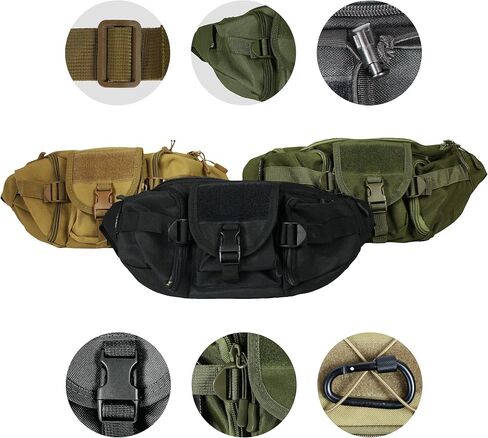 OSAGE RIVER Fishing Fanny Pack, 900D Nylon Fishing Tackle Bag, Heavy Duty Outdoor Waist Bag, Crossbody Bag for Freshwater or Saltwater Fishing Gear, Black in Saudi Arabia