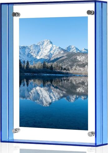 إطار صورة مقاس 5 × 7، إطارات صور أكريليك ملونة مذهلة، إطارات عرض للحائط والطاولة، نمط عائم حديث لتزيين المكاتب المنزلية، أحمر (عبوة واحدة) in Kuwait