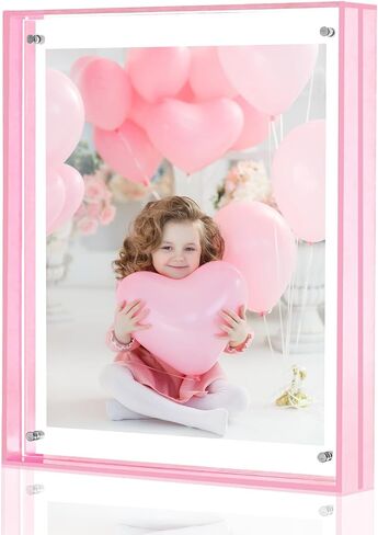 إطار صورة مقاس 5 × 7، إطارات صور أكريليك ملونة مذهلة، إطارات عرض للحائط والطاولة، نمط عائم حديث لتزيين المكاتب المنزلية، أحمر (عبوة واحدة) in Kuwait