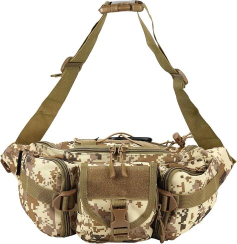 OSAGE RIVER Fishing Fanny Pack, 900D Nylon Fishing Tackle Bag, Heavy Duty Outdoor Waist Bag, Crossbody Bag for Freshwater or Saltwater Fishing Gear, Black in Saudi Arabia