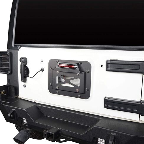 Hooke Road Wrangler Spare Tire Delete License Plate Relocation Kit w/Plate Illuminate Light & Third Brake Light for 2007-2018 Jeep Wrangler JK & Unlimited in Saudi Arabia