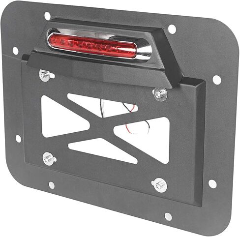 Hooke Road Wrangler Spare Tire Delete License Plate Relocation Kit w/Plate Illuminate Light & Third Brake Light for 2007-2018 Jeep Wrangler JK & Unlimited in Saudi Arabia