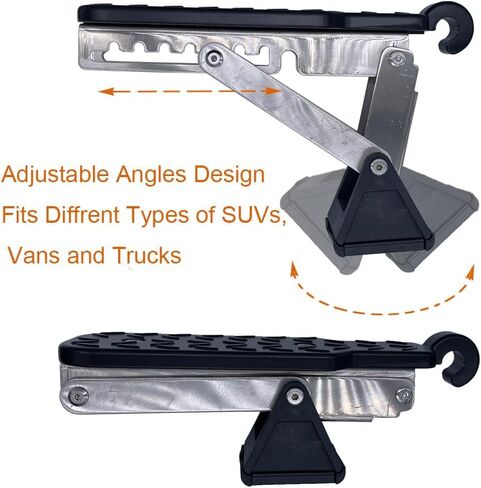 ZipSeven باب السيارة خطوة قابل للتعديل زوايا الباب مزلاج هوك سلم لسيارات الدفع الرباعي حامل سقف حامل دواسة الملحقات للمركبات (أسود) in Kuwait