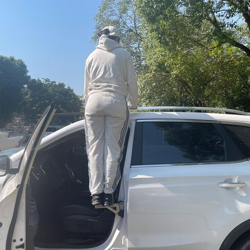 ZipSeven باب السيارة خطوة قابل للتعديل زوايا الباب مزلاج هوك سلم لسيارات الدفع الرباعي حامل سقف حامل دواسة الملحقات للمركبات (أسود) in Kuwait