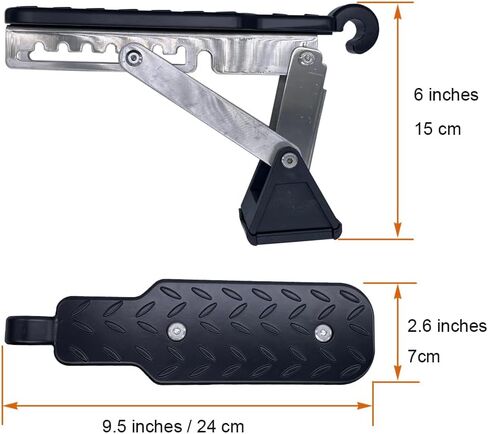 ZipSeven باب السيارة خطوة قابل للتعديل زوايا الباب مزلاج هوك سلم لسيارات الدفع الرباعي حامل سقف حامل دواسة الملحقات للمركبات (أسود) in Kuwait