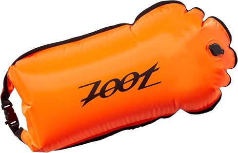 Zoot Ultra Swim Buoy/Dry Bag 15L, Wet Dry Bag for Open Water Swimming Safety with Belt and Leash for Training (Orange, 15L) in Saudi Arabia