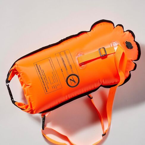 Zoot Ultra Swim Buoy/Dry Bag 15L, Wet Dry Bag for Open Water Swimming Safety with Belt and Leash for Training (Orange, 15L) in Saudi Arabia