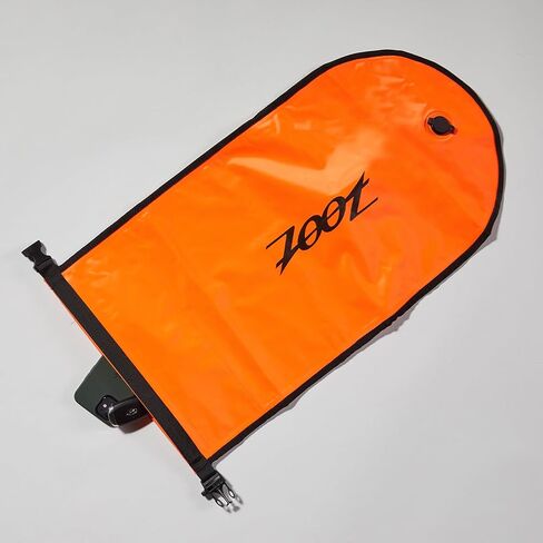 Zoot Ultra Swim Buoy/Dry Bag 15L, Wet Dry Bag for Open Water Swimming Safety with Belt and Leash for Training (Orange, 15L) in Saudi Arabia