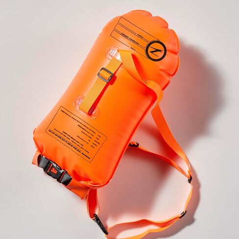 Zoot Ultra Swim Buoy/Dry Bag 15L, Wet Dry Bag for Open Water Swimming Safety with Belt and Leash for Training (Orange, 15L) in Saudi Arabia
