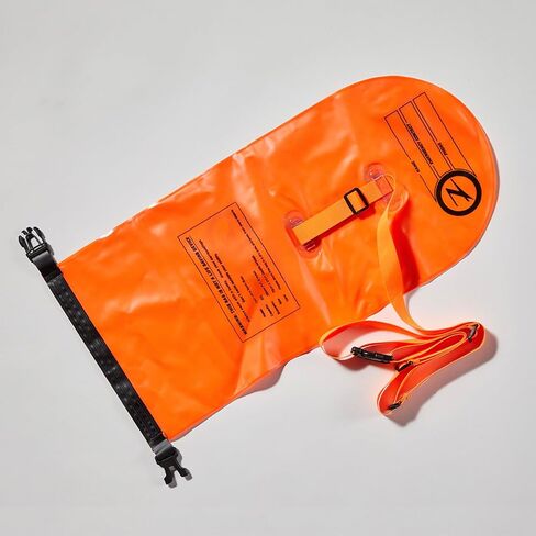 Zoot Ultra Swim Buoy/Dry Bag 15L, Wet Dry Bag for Open Water Swimming Safety with Belt and Leash for Training (Orange, 15L) in Saudi Arabia