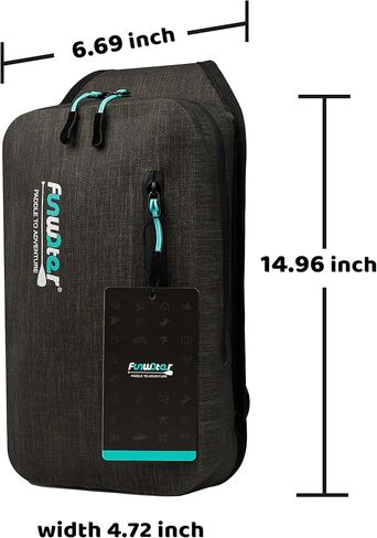 FunWater Waterproof Sling Backpack Crossbody Backpack for Men Women Marine Dry Bag for Travel Kayaking, Surfing, Boating, Hiking Black Color Chest Bag Daypack 3L in Kuwait