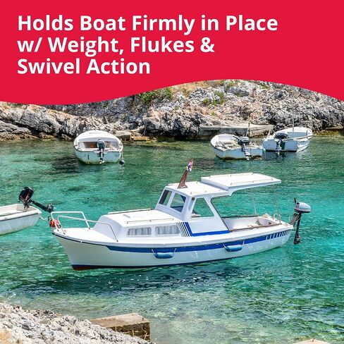 مرساة القارب البحرية من SeaSense - مثالية للقوارب الصغيرة والطوافات وأوعية الصيد وزوارق الكاياك والمزيد، رائعة للقيعان الصخرية أو الرملية أو الموحلة أو الأعشاب - طلاء فينيل أسود، 28 رطلاً، للقوارب من 19 إلى 21 بوصة in Kuwait