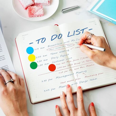 3000 قطعة من ملصقات ترميز الألوان المستديرة مقاس 1 بوصة، ملصقات منقطة دائرية لتنظيم علامات التلوين، 6 ألوان متنوعة صفراء زاهية وأخضر وأحمر ووردي وبرتقالي وأزرق in Kuwait